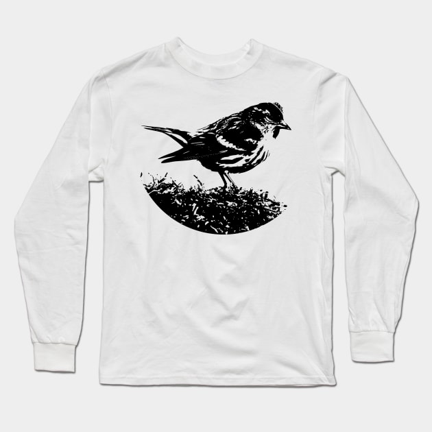 monochrome cool bird Long Sleeve T-Shirt by rayrayray90